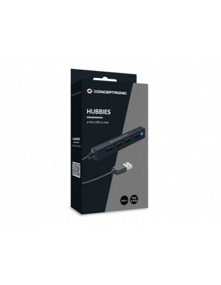 Conceptronic HUBBIES05B hub de interfaz USB 2.0 480 Mbit s Negro