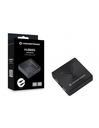 Conceptronic HUBBIES02B hub de interfaz USB 3.2 Gen 1 (3.1 Gen 1) Mini-B 5000 Mbit s Negro