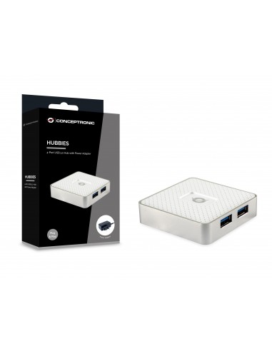 Conceptronic HUBBIES03W hub de interfaz USB 3.2 Gen 1 (3.1 Gen 1) Micro-B 5000 Mbit s Blanco