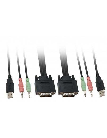 LevelOne KVM de 2 puertos, DVI, USB, Audio