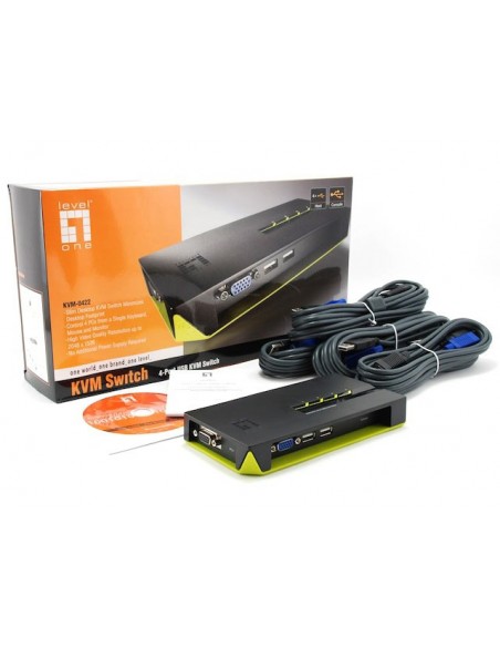 LevelOne Switch KVM de 4 puertos USB