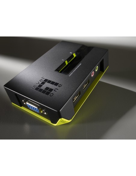 LevelOne Switch KVM de 2 puertos USB con audio