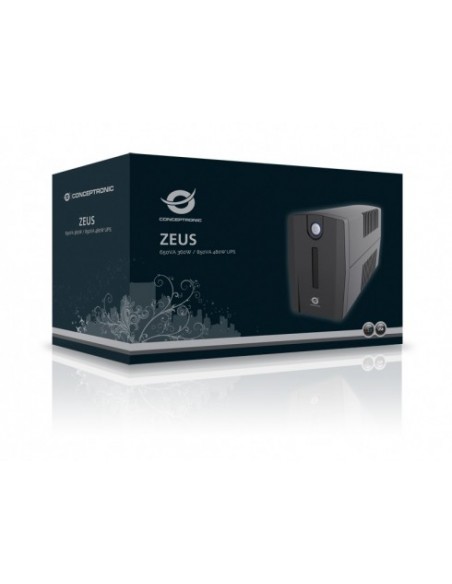 Conceptronic ZEUS02E sistema de alimentación ininterrumpida (UPS) Línea interactiva 0,85 kVA 480 W 4 salidas AC