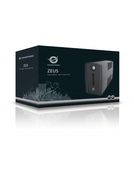 Conceptronic ZEUS02ES sistema de alimentación ininterrumpida (UPS) Línea interactiva 0,85 kVA 480 W 2 salidas AC