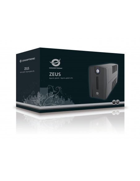 Conceptronic ZEUS01ES sistema de alimentación ininterrumpida (UPS) Línea interactiva 0,65 kVA 360 W 2 salidas AC