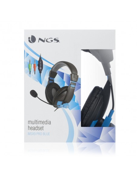 NGS MSX9 Pro Auriculares Alámbrico Diadema Llamadas Música Negro, Azul