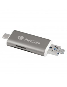 NGS ALLYREADER lector de tarjeta USB Micro-USB Gris, Blanco