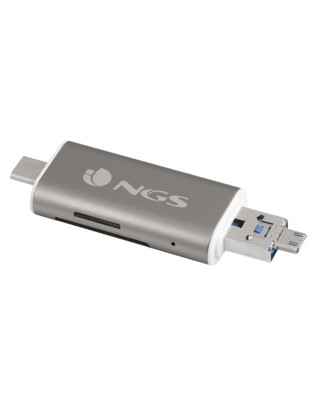 NGS ALLYREADER lector de tarjeta USB Micro-USB Gris, Blanco