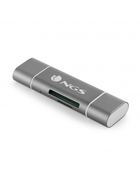 NGS ALLYREADER lector de tarjeta USB Micro-USB Gris, Blanco
