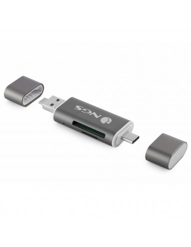 NGS ALLYREADER lector de tarjeta USB Micro-USB Gris, Blanco