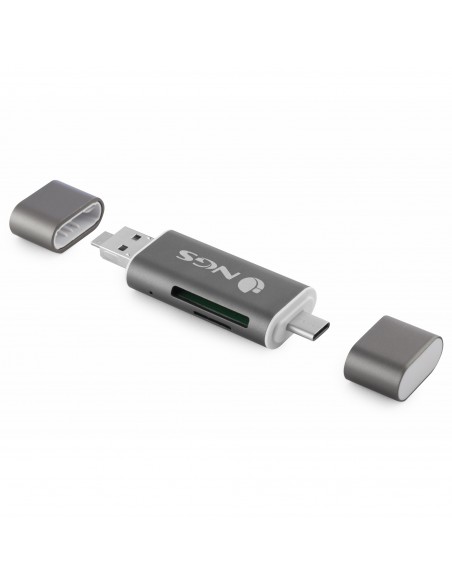 NGS ALLYREADER lector de tarjeta USB Micro-USB Gris, Blanco