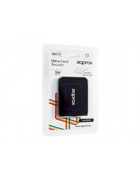 Approx appCRDNIB lector de tarjeta USB 2.0 Negro, Púrpura