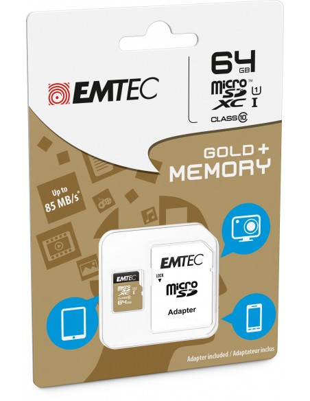 Emtec microSD Class10 Gold+ 64GB MicroSDXC Clase 10