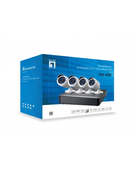 LevelOne DSK-4001 kit de videovigilancia Alámbrico 4 canales