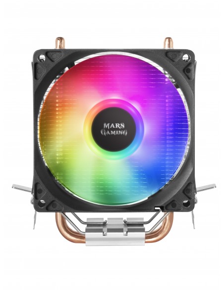 Mars Gaming MCPUARGB Disipador CPU RGB TDP 130W 2 Heatpipes HCT Silencioso PWM Negro
