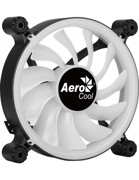 Aerocool SPECTRO12 Ventilador PC 12cm RGB Molex Silencioso Antivibración Negro