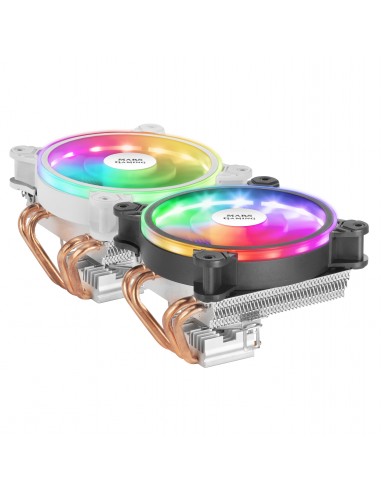 Mars Gaming MCPU220 Disipador CPU TDP 140W Dual ARGB Silencioso PWM Negro