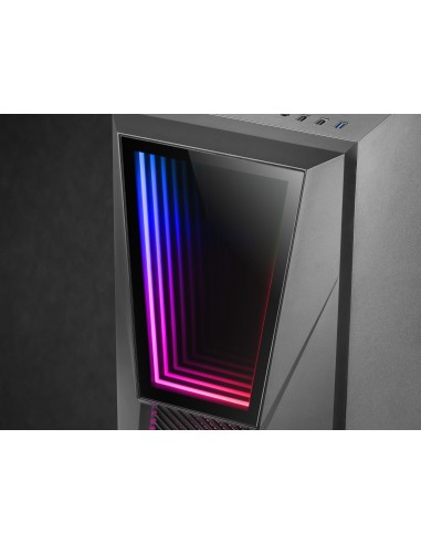 Mars Gaming MC777, Caja de ordenador ATX, Iluminación ARGB, Negro