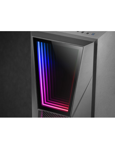 Mars Gaming MC777, Caja de ordenador ATX, Iluminación ARGB, Negro