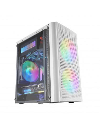 Mars Gaming MC300W Caja PC Micro ATX Cristal Templado 3xVentilador FRGB Blanco