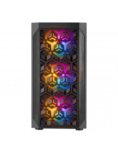 Mars Gaming MCMESH Caja PC Gaming Micro ATX 3x Ventilador FRGB Negro