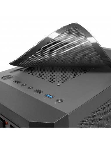 Mars Gaming MCMESH Caja PC Gaming Micro ATX 3x Ventilador FRGB Negro