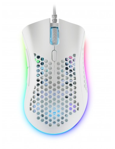 Mars Gaming MMEXW, Ratón Gaming RGB Ultraligero Blanco