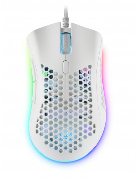 Mars Gaming MMEXW, Ratón Gaming RGB Ultraligero Blanco