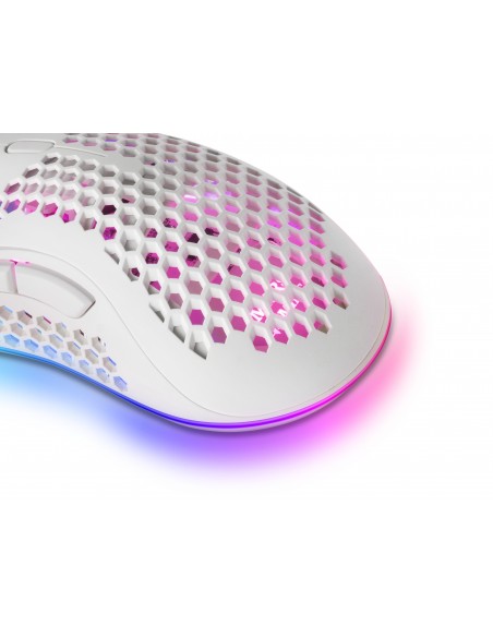 Mars Gaming MMEXW, Ratón Gaming RGB Ultraligero Blanco