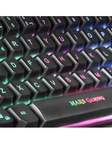 Mars Gaming MCPTKLES Combo RGB Teclado y Ratón 3200DPI Diseño TKL Idioma Español
