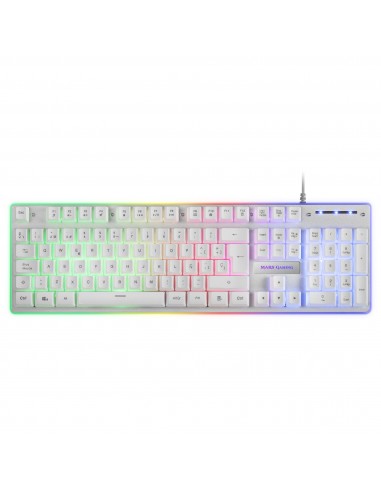 Mars Gaming MCPXWES Combo Teclado H-Mech FRGB Ratón Ultraligero 10000DPI y Alfombrilla XXL Blanco Idioma Español