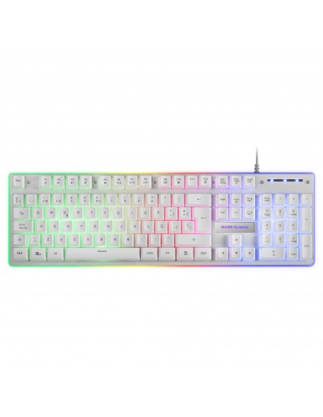 Mars Gaming MCPXWES Combo Teclado H-Mech FRGB Ratón Ultraligero 10000DPI y Alfombrilla XXL Blanco Idioma Español Mars Gaming MCPXWES Combo Teclado H-Mech FRGB Ratón Ultraligero 10000DPI y Alfombrilla XXL Blanco Idioma Español