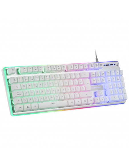 Mars Gaming MCPXWES Combo Teclado H-Mech FRGB Ratón Ultraligero 10000DPI y Alfombrilla XXL Blanco Idioma Español Mars Gaming MCPXWES Combo Teclado H-Mech FRGB Ratón Ultraligero 10000DPI y Alfombrilla XXL Blanco Idioma Español