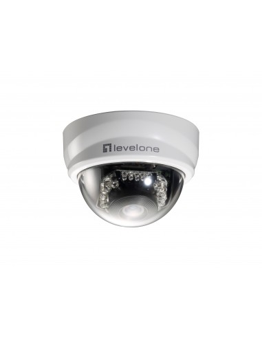 LevelOne Cámara de red domo fijas, 2-Megapixel, 802.3af PoE, día noche, indicadores LED IR