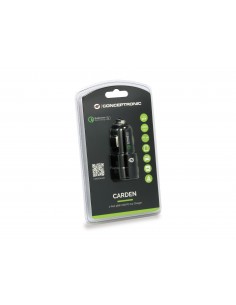 Conceptronic CARDEN02B cargador de dispositivo móvil Universal Negro Encendedor de cigarrillos Carga rápida Auto