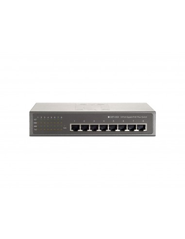 LevelOne GEP-0820W90 switch Gigabit Ethernet (10 100 1000) Energía sobre Ethernet (PoE) Gris