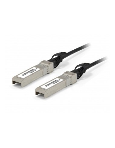 LevelOne DAC-0101 cable de fibra optica 1 m SFP+ Negro, Acero inoxidable
