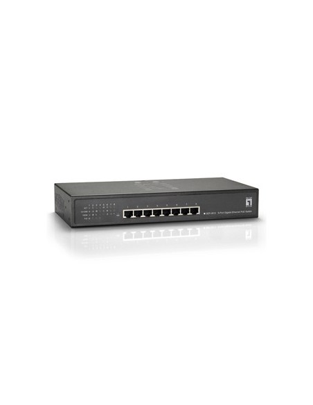 LevelOne Switch Gigabit Ethernet PoE de 8 puertos, 61.6W, 802.3at PoE+, 4 Puertos PoE