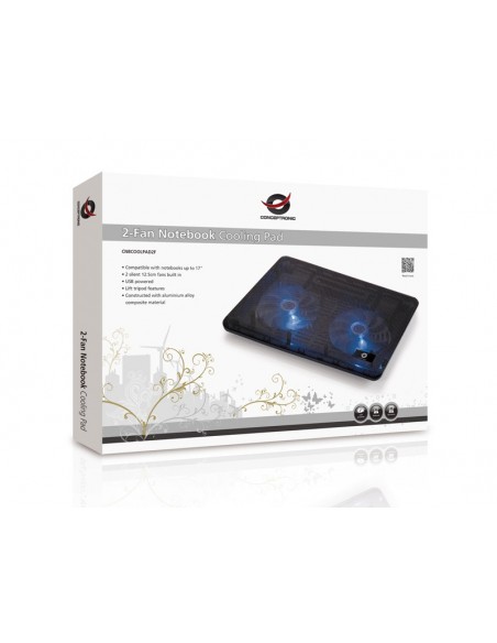 Conceptronic CNBCOOLPAD2F almohadilla fría 39,6 cm (15.6") Negro Conceptronic CNBCOOLPAD2F almohadilla fría 39,6 cm (15.6") Negro