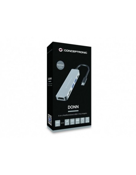 Conceptronic DONN02G base para portátil y replicador de puertos USB 3.2 Gen 1 (3.1 Gen 1) Type-C Aluminio Conceptronic DONN02G base para portátil y replicador de puertos USB 3.2 Gen 1 (3.1 Gen 1) Type-C Aluminio