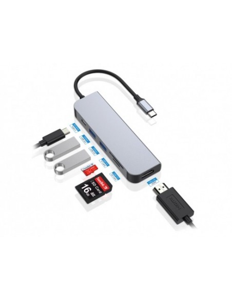 Conceptronic DONN02G base para portátil y replicador de puertos USB 3.2 Gen 1 (3.1 Gen 1) Type-C Aluminio Conceptronic DONN02G base para portátil y replicador de puertos USB 3.2 Gen 1 (3.1 Gen 1) Type-C Aluminio