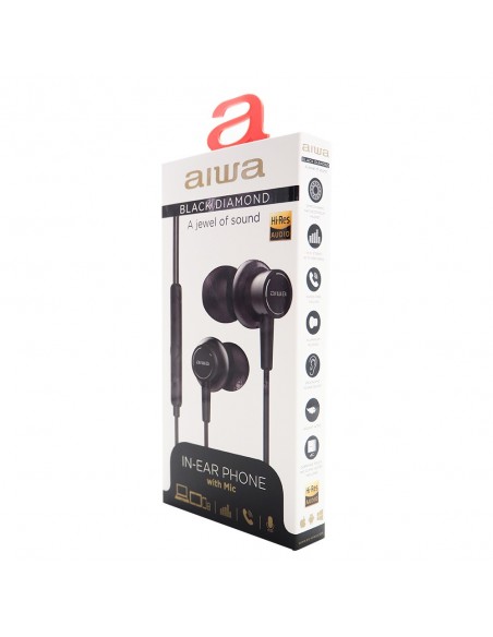 Aiwa ESTM-500BK auricular y casco Auriculares Alámbrico Dentro de oído Música Negro
