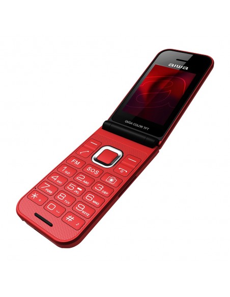 Aiwa FP-24RD teléfono móvil 6,1 cm (2.4") 91,7 g Negro, Rojo Característica del teléfono