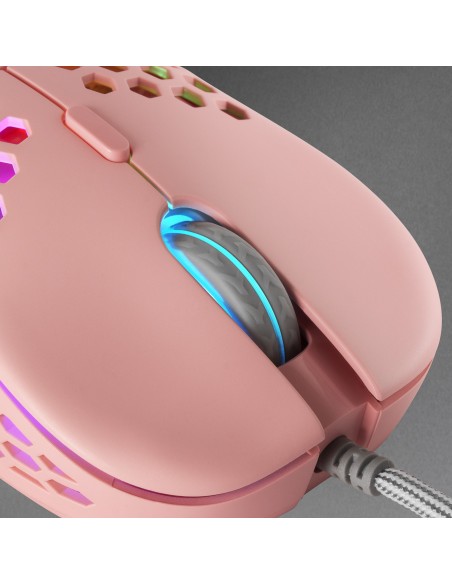 Mars Gaming MM55P Rosa Ratón Gaming RGB Chroma Ultra-ligero 55g 12800 DPI