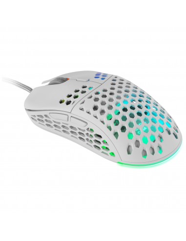 Mars Gaming MM55W Blanco Ratón Gaming RGB Chroma Ultra-ligero 55g 12800 DPI