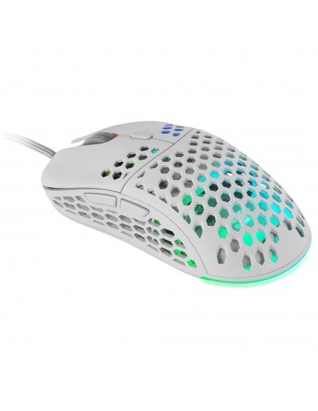Mars Gaming MM55W Blanco Ratón Gaming RGB Chroma Ultra-ligero 55g 12800 DPI
