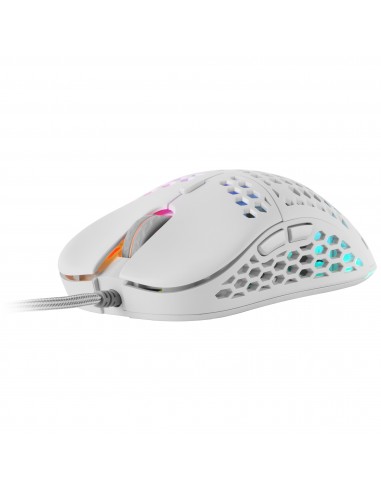 Mars Gaming MM55W Blanco Ratón Gaming RGB Chroma Ultra-ligero 55g 12800 DPI