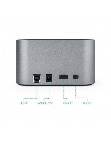 TooQ TQDS-805G base de conexión para disco duro USB 3.2 Gen 1 (3.1 Gen 1) Type-B Aluminio