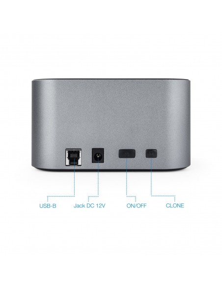 TooQ TQDS-805G base de conexión para disco duro USB 3.2 Gen 1 (3.1 Gen 1) Type-B Aluminio