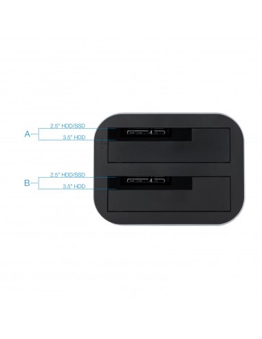 TooQ TQDS-805G base de conexión para disco duro USB 3.2 Gen 1 (3.1 Gen 1) Type-B Aluminio